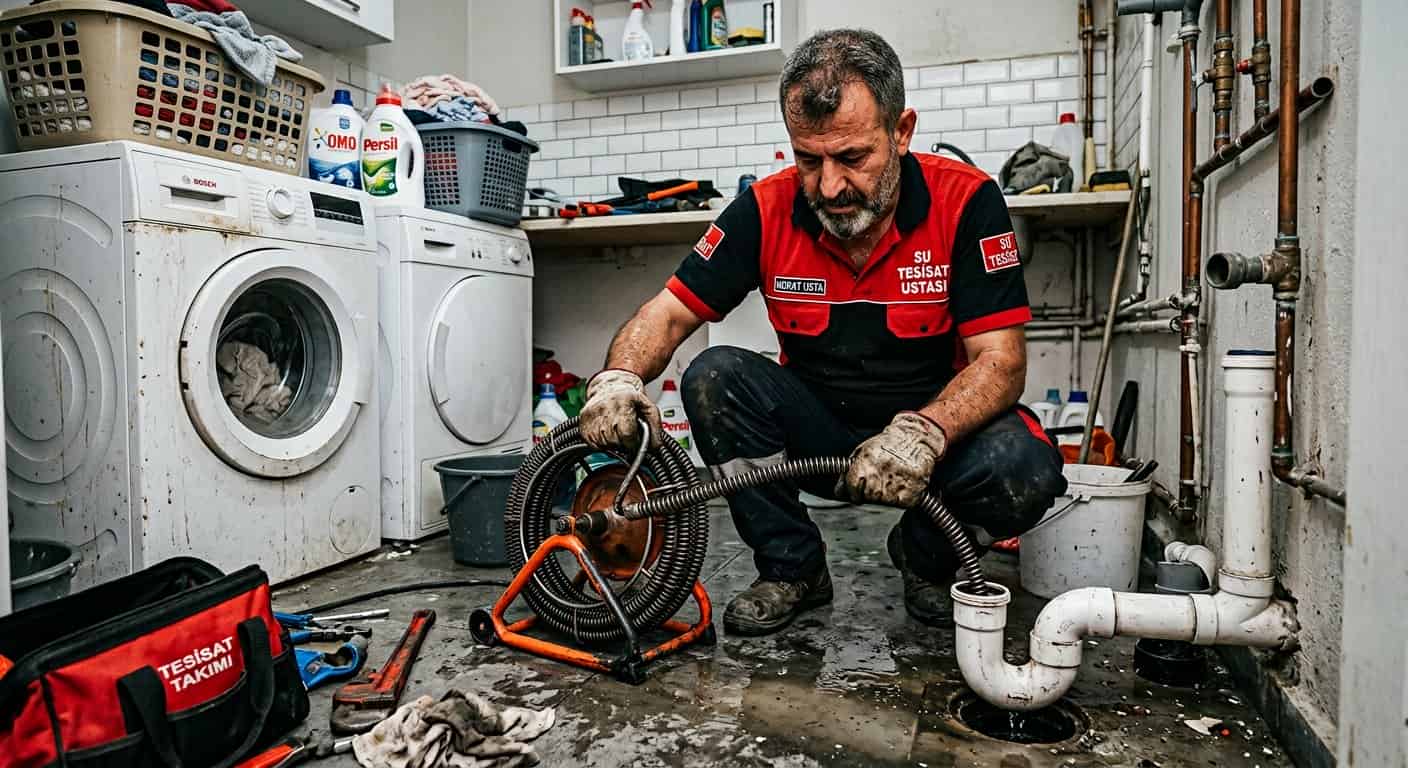 Spiral makine ile gider borusu açma