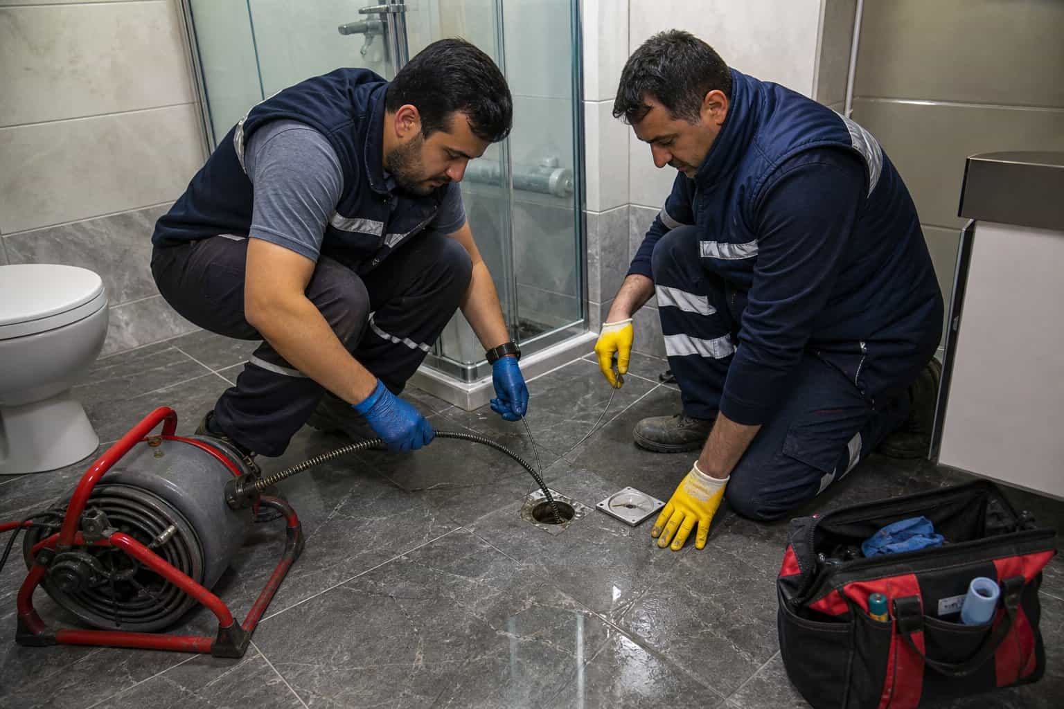 Robotla Tıkanıklık Açma boru çalışması